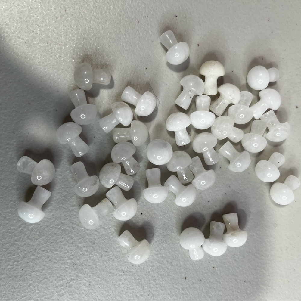 Mily Quartz Mushroom Beads - Polished Stone Cabochons